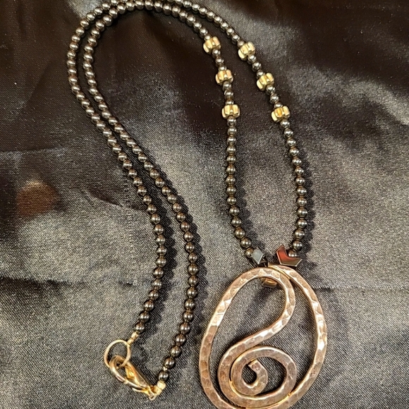 Artisan Mexico 925 Sterling Silver with Hematite Necklace, 24